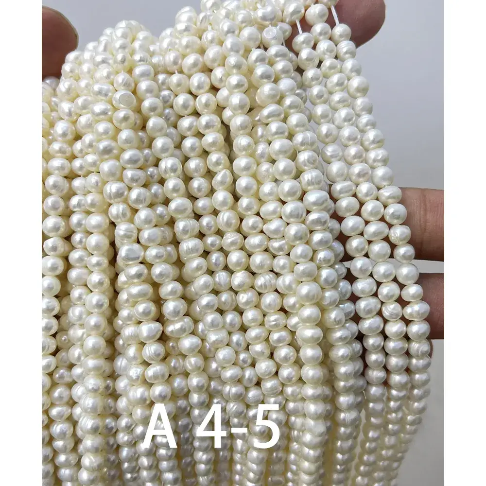 Near Round Natural Freshwater Pearl String Earrings - Image 3