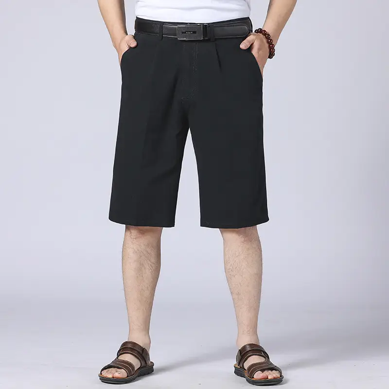 Men Cotton Cropped Shorts Grey High Waist - Image 3