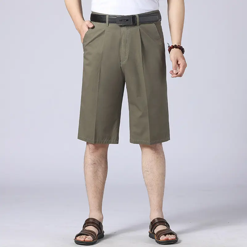 Men Cotton Cropped Shorts Grey High Waist - Image 4