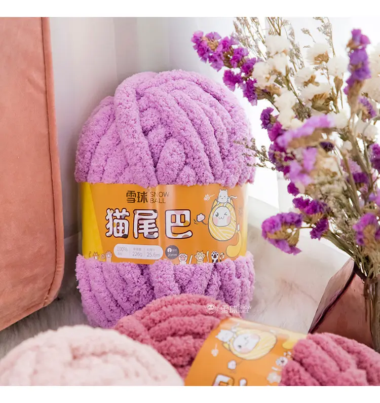 snowball cat tail super thick wool finger line scarf ice line diy hand woven cushion blanket pet nest — feature 15