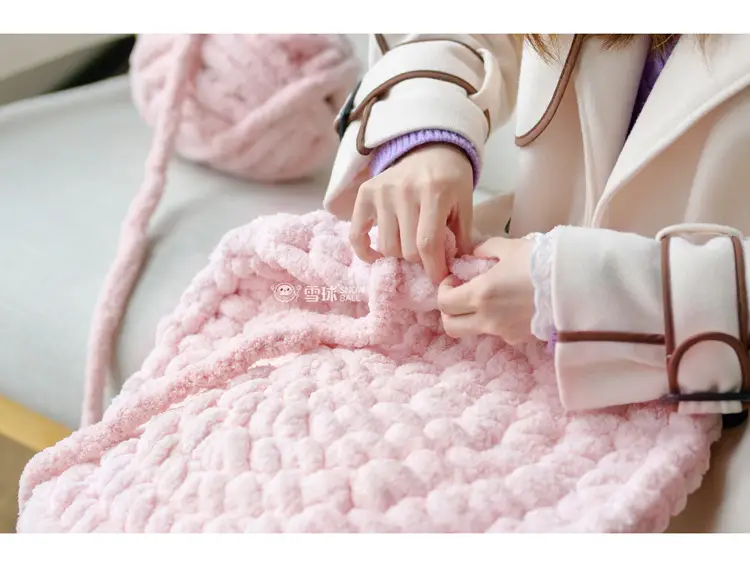 snowball cat tail super thick wool finger line scarf ice line diy hand woven cushion blanket pet nest — feature 7