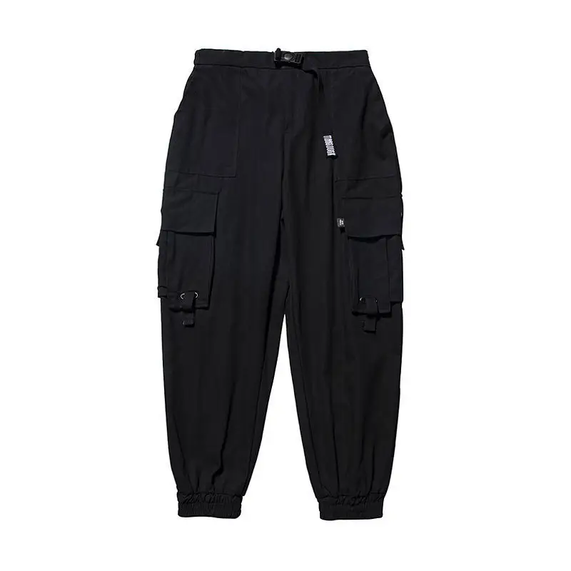 Men Black Cargo Pants with High-Tech Sneakers - Image 7