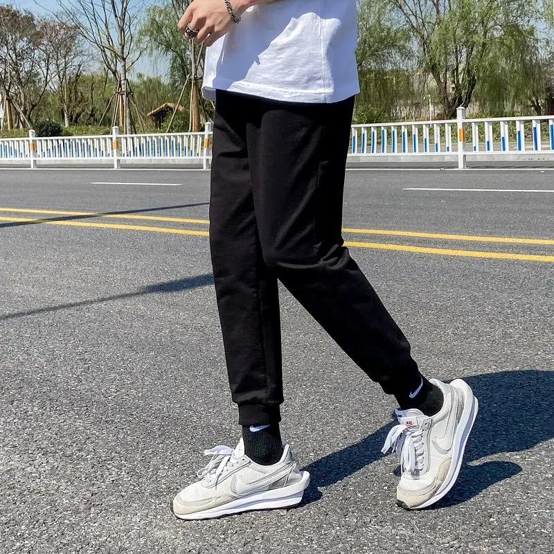 Summer Men's Fish Scale Cloth Pants Grey White
