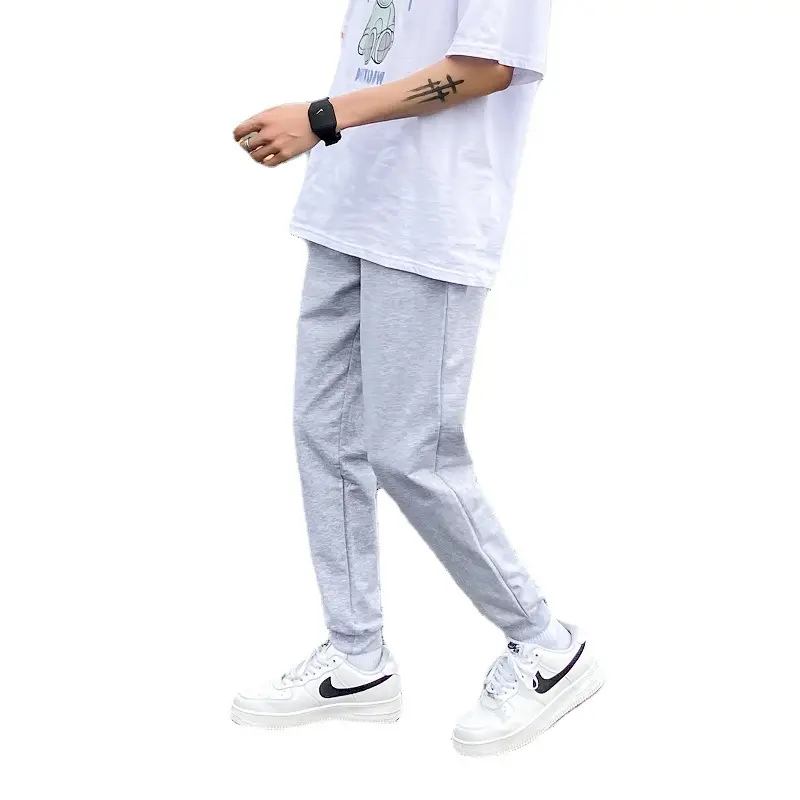 Summer Men's Fish Scale Cloth Pants Grey White