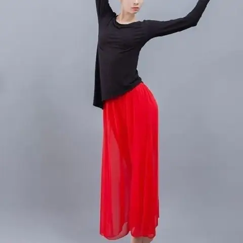 Double Layer Chiffon Wide Leg Pants Black White - Image 4