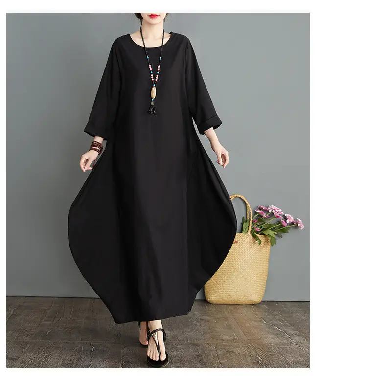 Real shot 2020 New loose plus size cotton linen dress — feature 20