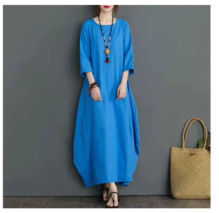Real shot 2020 New loose plus size cotton linen dress — feature 6