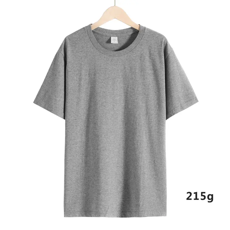 Men Cotton T-Shirt Grey 215g Unstitched - Image 4