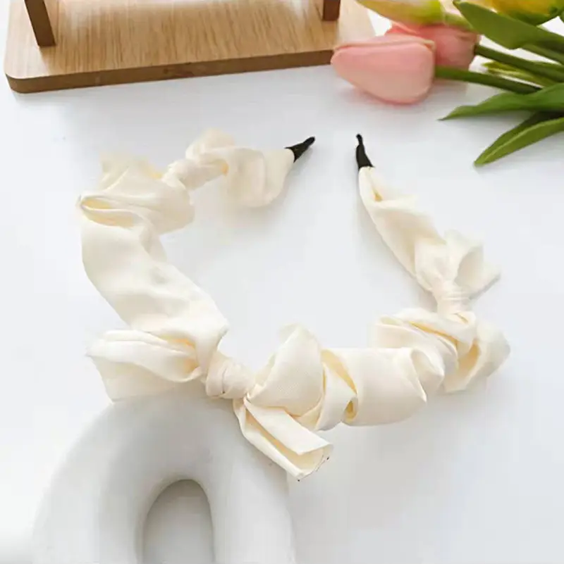Korean Summer Bow Satin Hairbands Women Silk Headbands