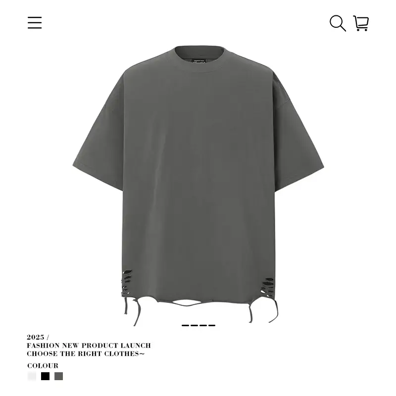 Men's 250g Heavy Tide Printed T-Shirt Black