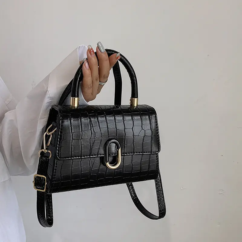Black Croc Leather Crossbody Bag for Women — feature 11