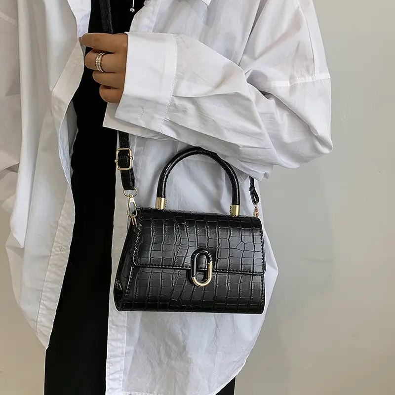 Black Croc Leather Crossbody Bag for Women — feature 12