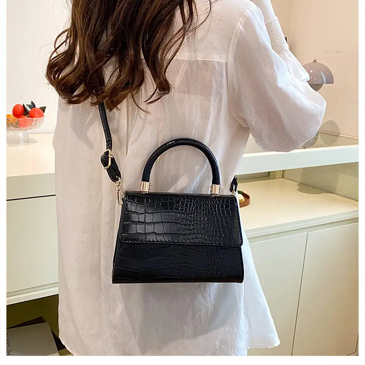 Black Croc Leather Crossbody Bag for Women — feature 30