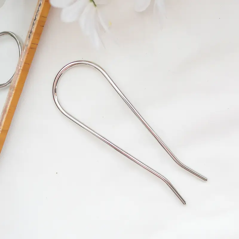 U-Shaped Pearl Hairpin Gold Minimalist Elegant - Image 10