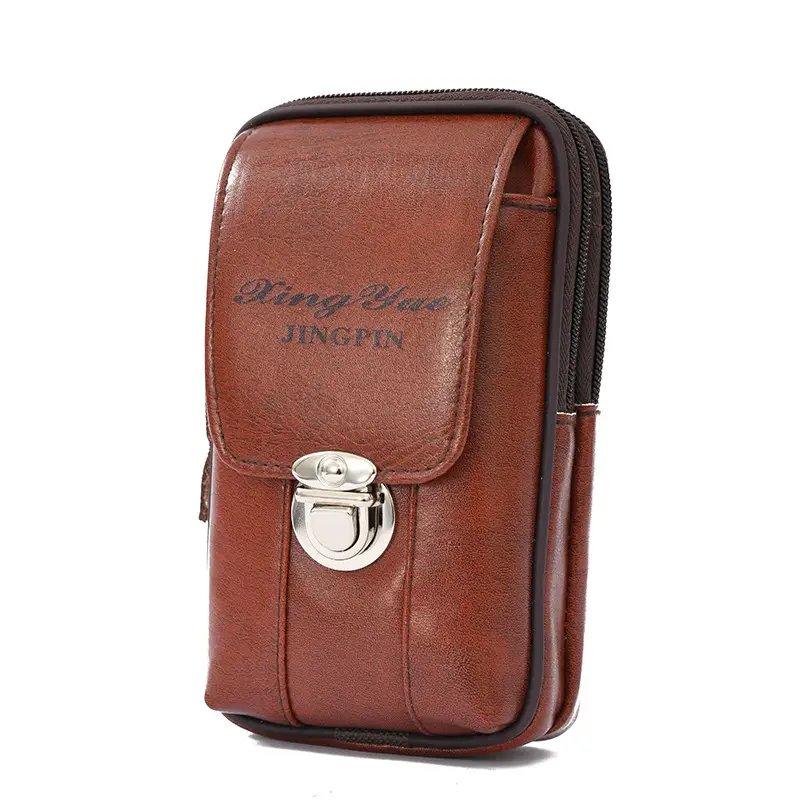 Men's Black Belt Mobile Phone Case with Clasp