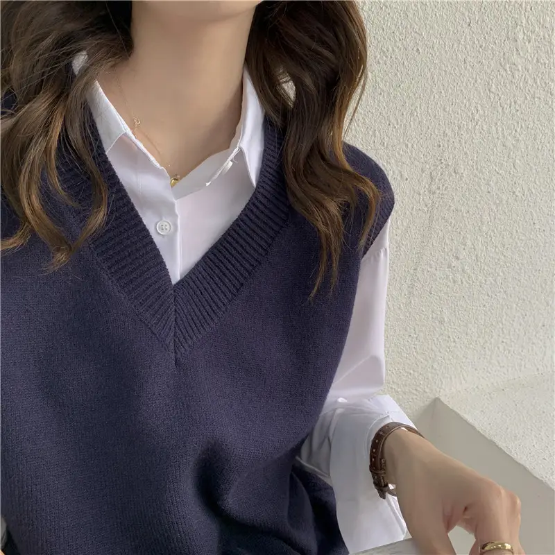Women V-Neck Knitted Vest Sleeveless Pullover - Image 7