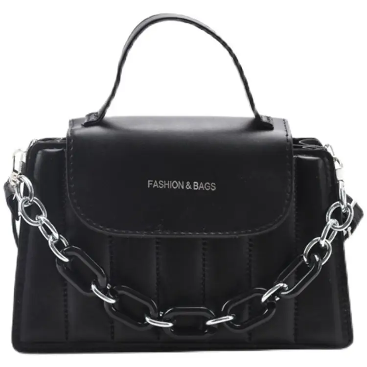 Red Korean Style Mini Shoulder Bag with Thick Chain — feature 12