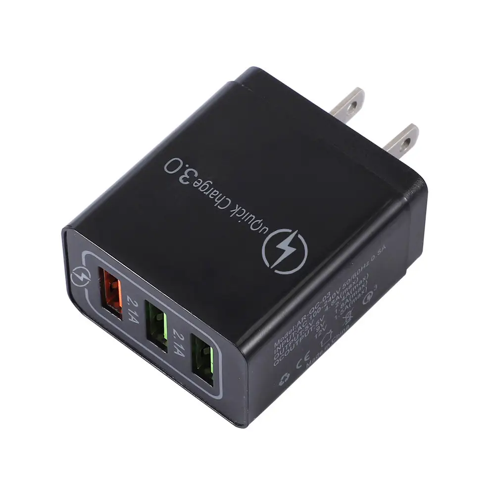 QC3.0 3USB Travel Charger Fast Charging European British American - Image 2