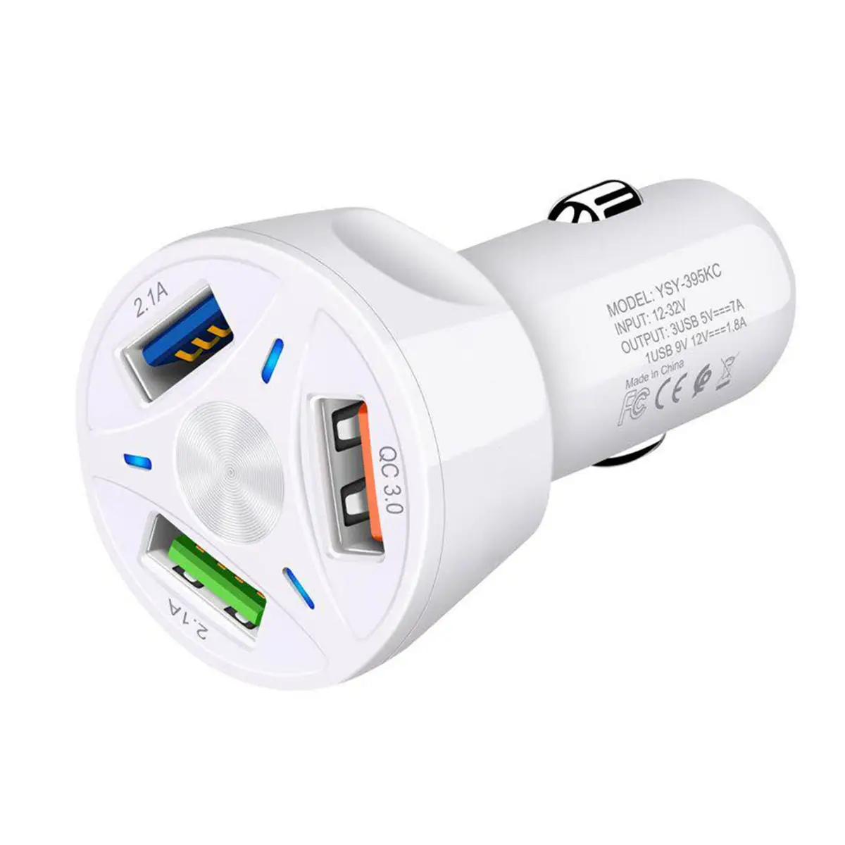 Wholesale 4USB Fast Charging Car Charger White Black