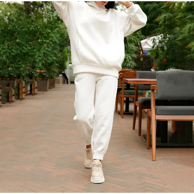 Women Pink Fleece Hooded Sweatpants Set — feature 29