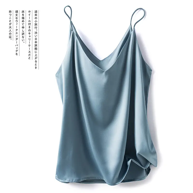 Women's Silk Camisole White Black All Match Small