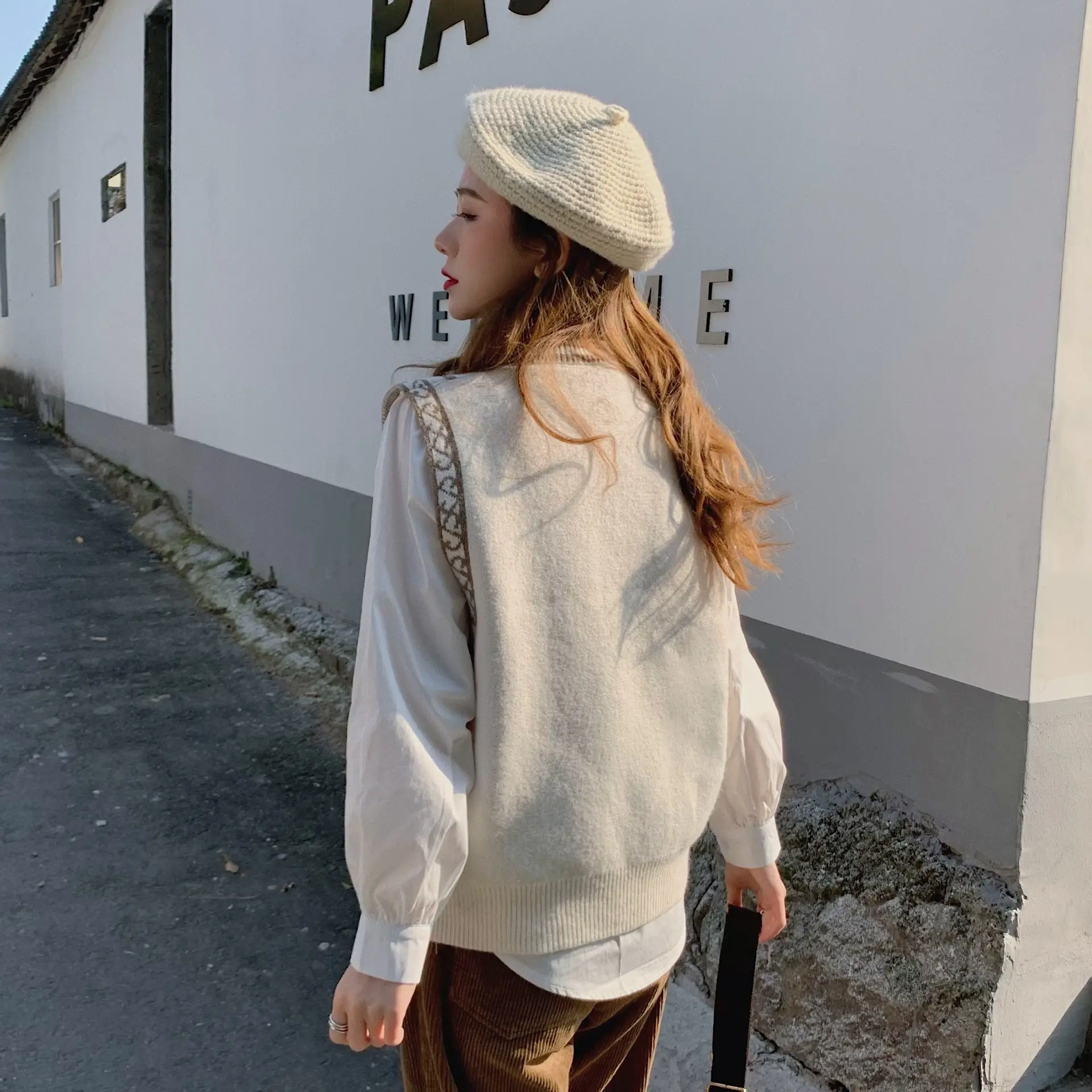Women Korean Style Jacquard Sweater Vest Autumn Winter — feature 11