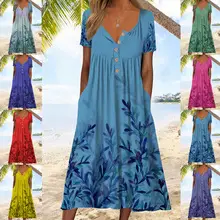 Women's Floral Print Sleeveless Dress White Summer — feature 9