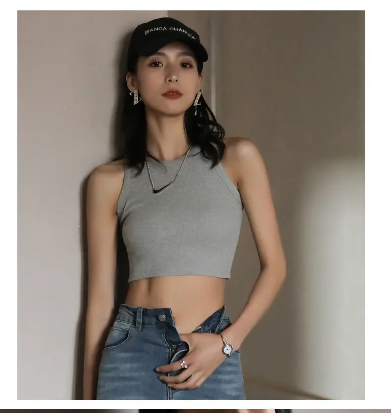 Black Sleeveless Crop Top for Women Summer Wear — feature 32
