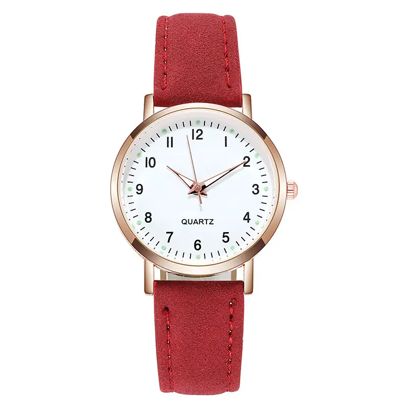 Luminous Watch for Women, Digital Retro Frosted Leather, Fresh and Casual Quartz Watch, Luminous Retro Style