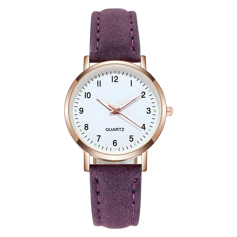 Luminous Watch for Women, Digital Retro Frosted Leather, Fresh and Casual Quartz Watch, Luminous Retro Style