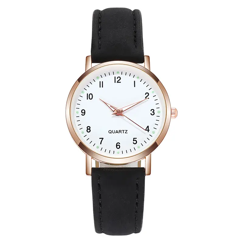 Luminous Watch for Women, Digital Retro Frosted Leather, Fresh and Casual Quartz Watch, Luminous Retro Style