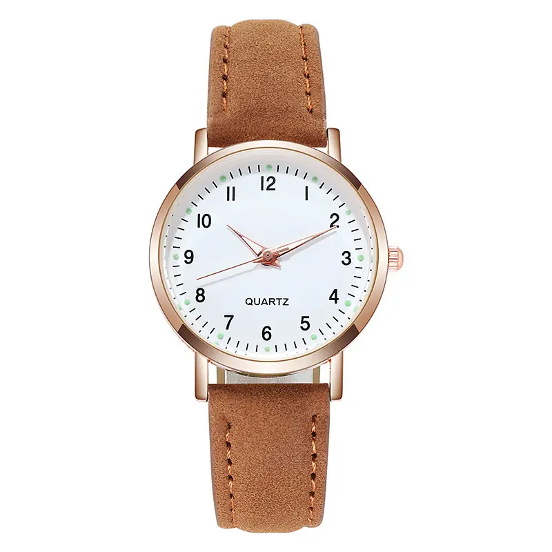 Luminous Watch for Women, Digital Retro Frosted Leather, Fresh and Casual Quartz Watch, Luminous Retro Style