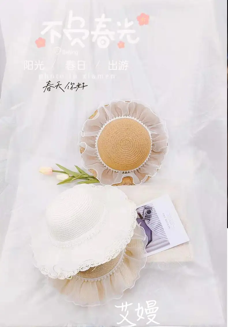 Girls Straw Hat Sun Hat Princess Bag Beach Hat — feature 1