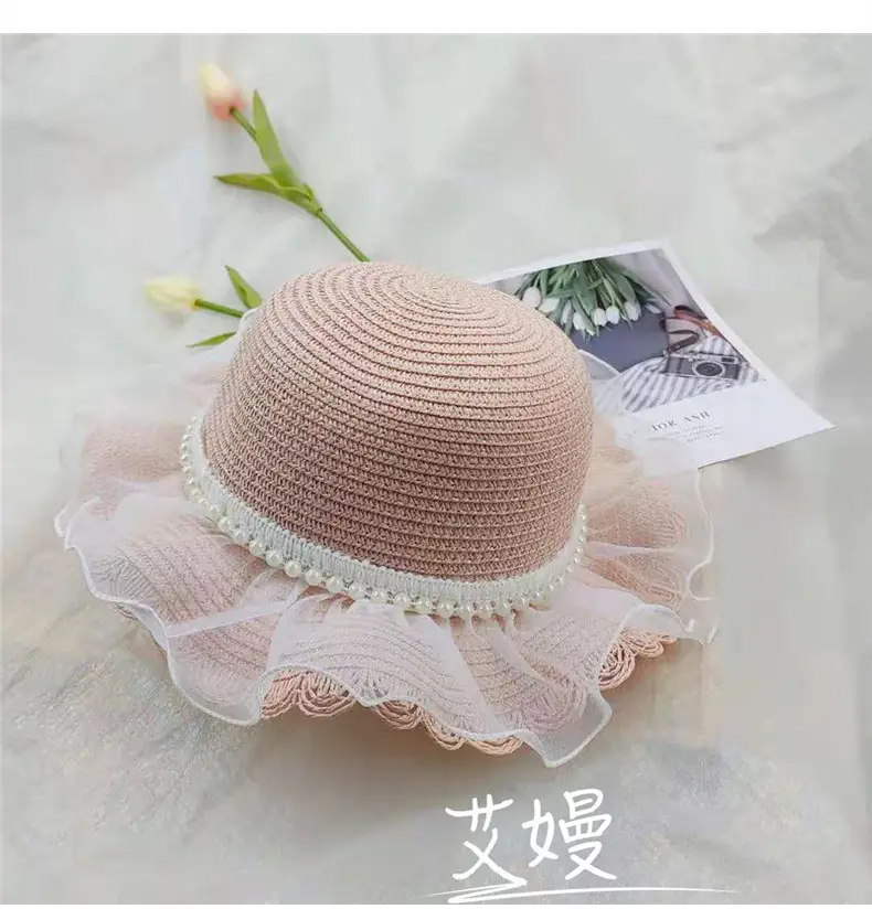 Girls Straw Hat Sun Hat Princess Bag Beach Hat — feature 12