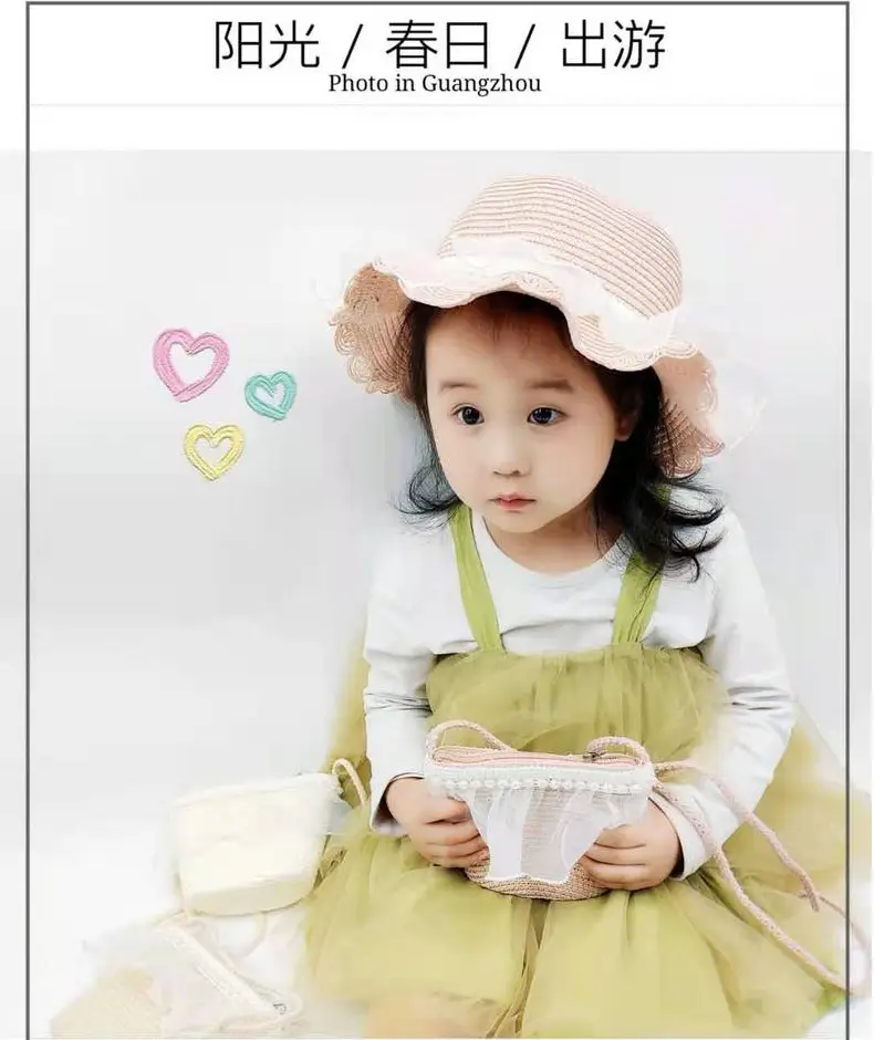 Girls Straw Hat Sun Hat Princess Bag Beach Hat — feature 14