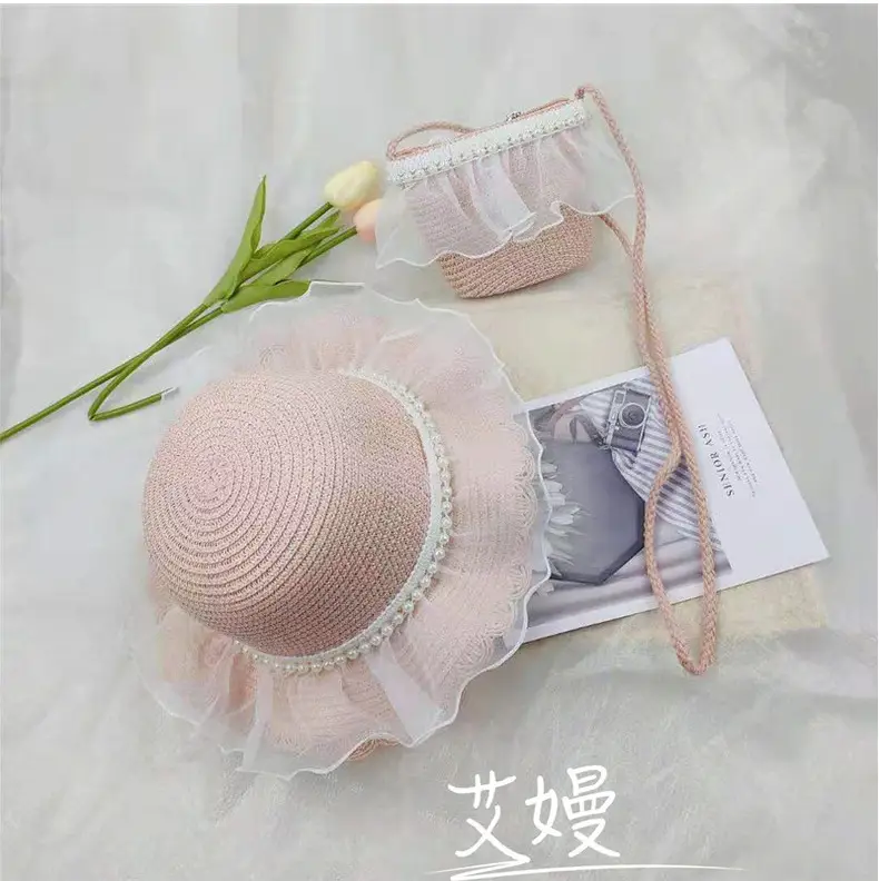 Girls Straw Hat Sun Hat Princess Bag Beach Hat — feature 15