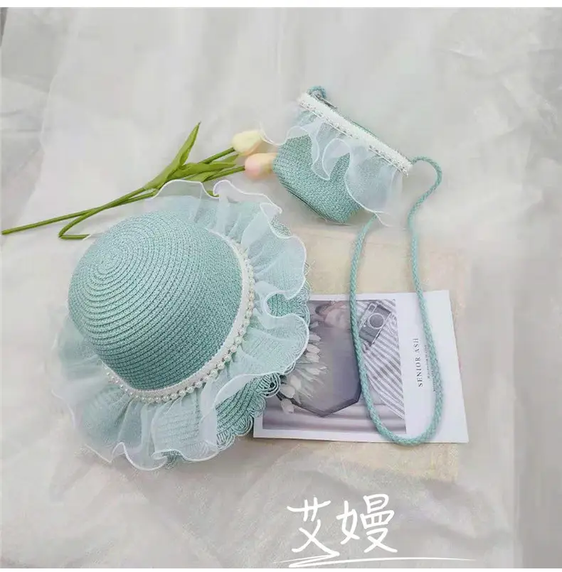 Girls Straw Hat Sun Hat Princess Bag Beach Hat — feature 16