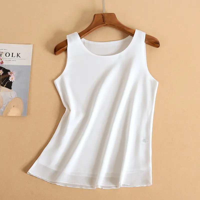 Women's Sleeveless Maroon Chiffon Vest All Season - Image 9