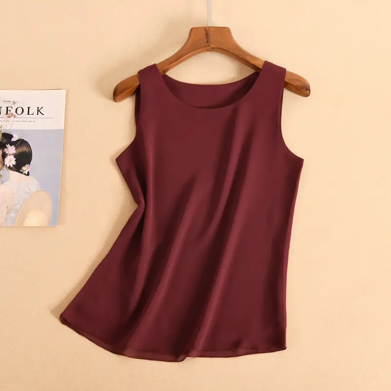 Women's Sleeveless Maroon Chiffon Vest All Season - Image 11