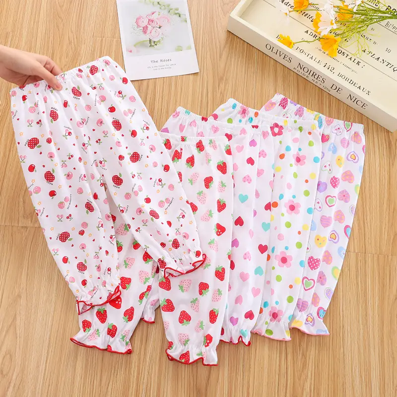 Women's Anti-Mosquito Baby Pants White Floral Print