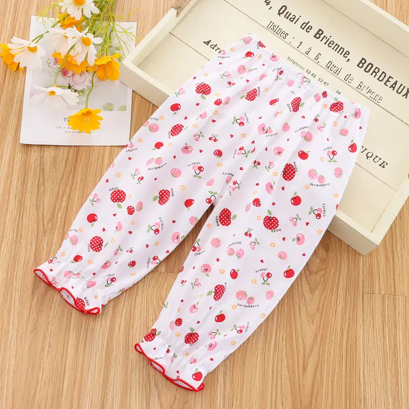 Women's Anti-Mosquito Baby Pants White Floral Print