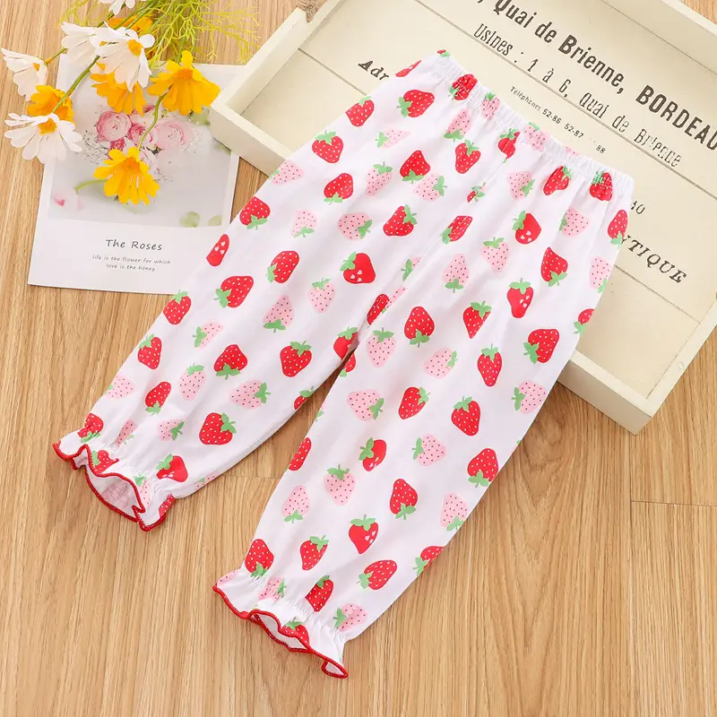 Women's Anti-Mosquito Baby Pants White Floral Print