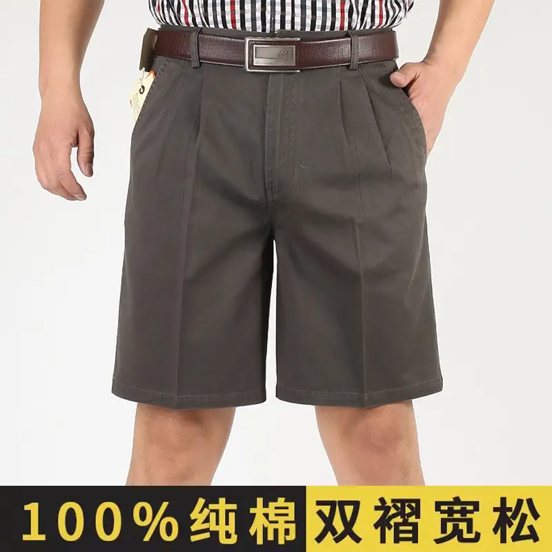 Black Cotton High Waist Summer Shorts for Men