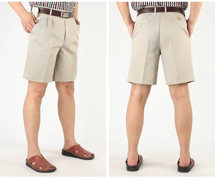 Black Cotton High Waist Summer Shorts for Men — feature 13