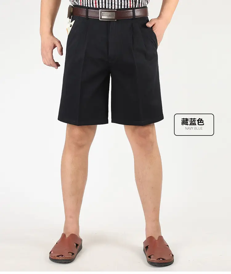 Black Cotton High Waist Summer Shorts for Men — feature 16