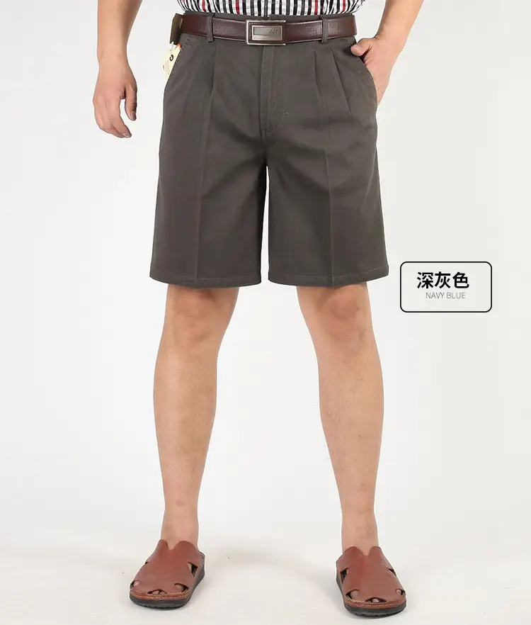 Black Cotton High Waist Summer Shorts for Men — feature 18