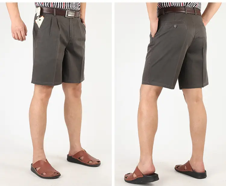 Black Cotton High Waist Summer Shorts for Men — feature 19