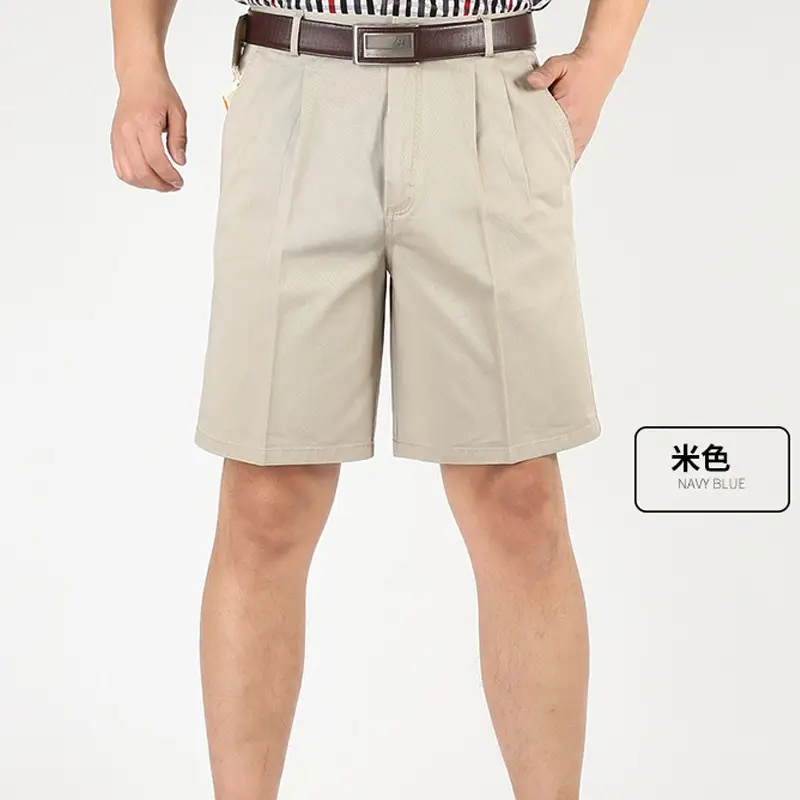 Black Cotton High Waist Summer Shorts for Men