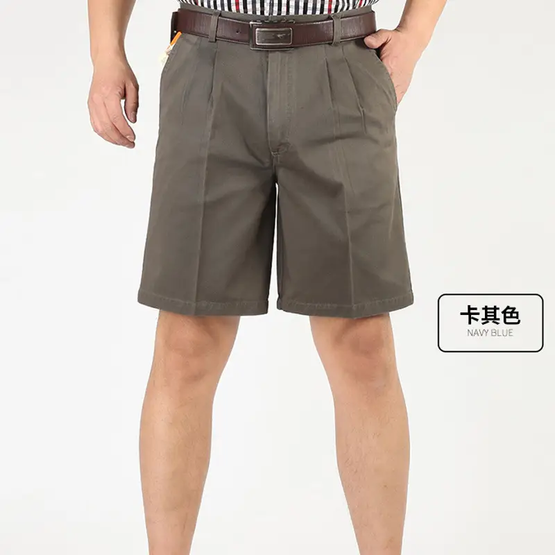 Black Cotton High Waist Summer Shorts for Men