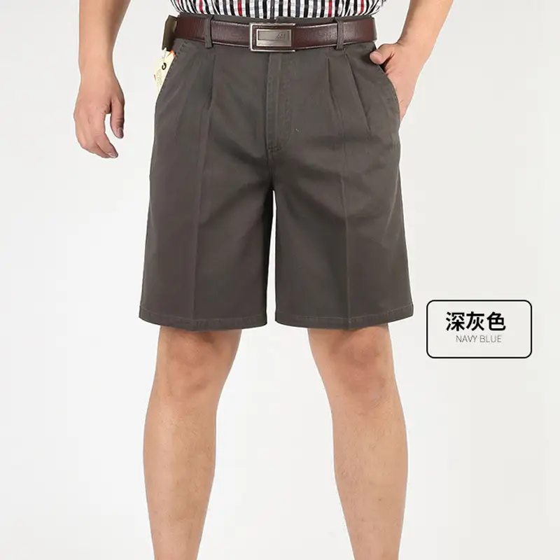 Black Cotton High Waist Summer Shorts for Men